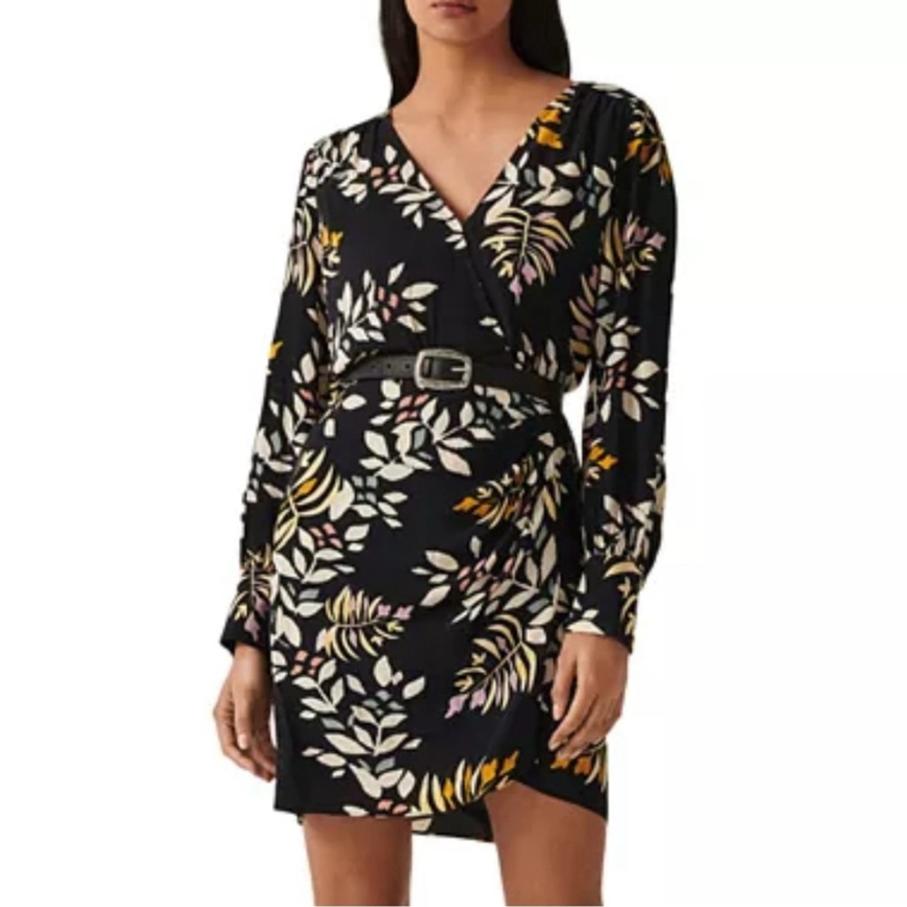 ba&sh Cassie Faux Wrap Dress Floral V-Neck Dress small